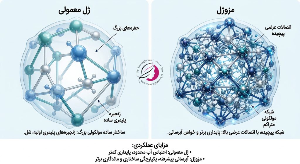 تفاوت ساختار شیمیایی ژل و مزوژل - کلینیک دکتر قاسمی کرج